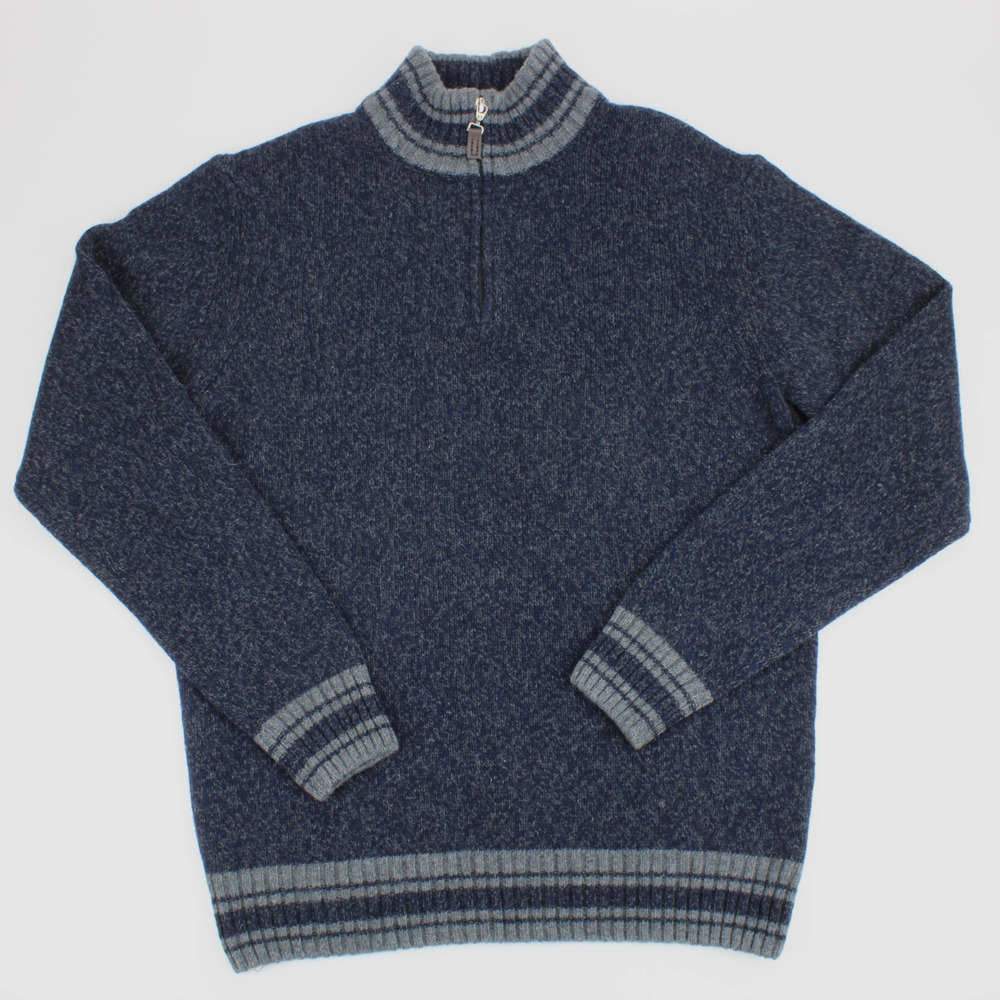 Daniele Blasi Sweater Mens Medium Navy Wool Blend Quarter Zip Made in Italy Knit